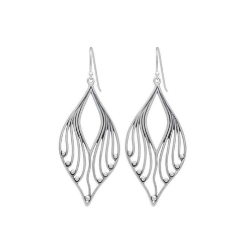 עגילי טיפה מעוטרים מכסף אמיתי 925