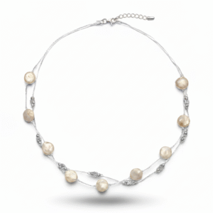 שרשרת מכסף אמיתי 925 ופנינים