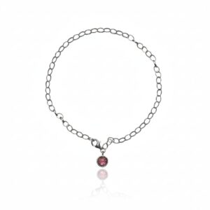 צמיד מכסף אמיתי 925 בשילוב אבן רוז קוורץ כהה