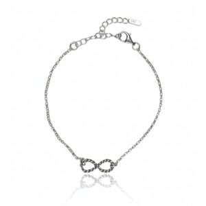 צמיד אינפיניטי קלוע מכסף אמיתי 925