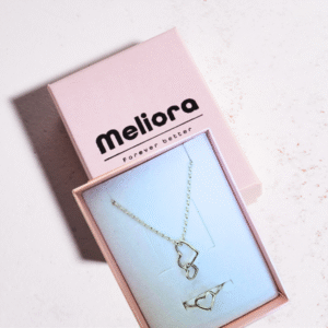 שרשרת תליון לב מכסף אמיתי 925 וטבעת עדינה לב מכסף אמיתי 925