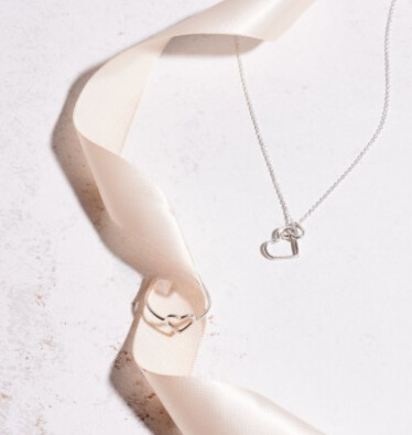 ⁦סט טבעת לב הארט ושרשרת דיאורה מכסף אמיתי 925⁩ – תמונה ⁦5⁩