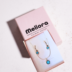 סט מכסף אמיתי 925 שרשרת סאני ועגילי סידני עם אבן אופאל